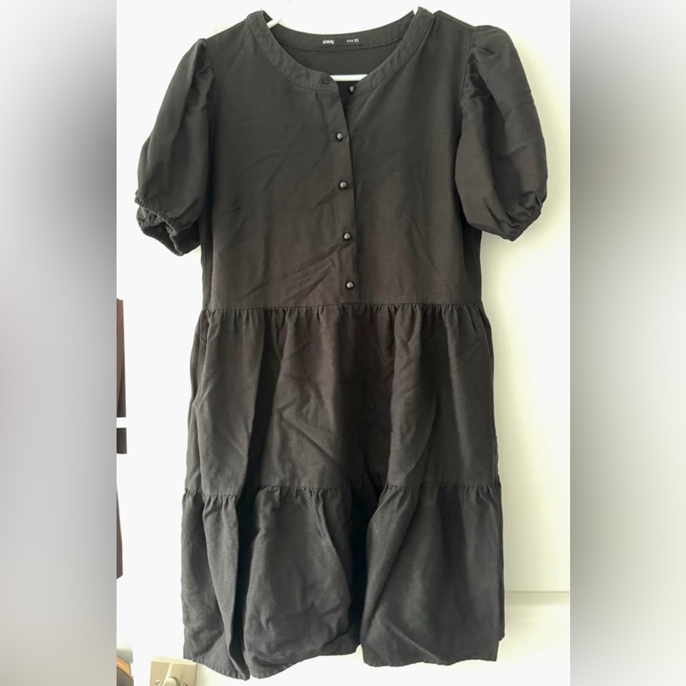Black Puff Sleeve Dress